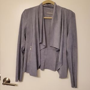 Grey Suede Cardigan